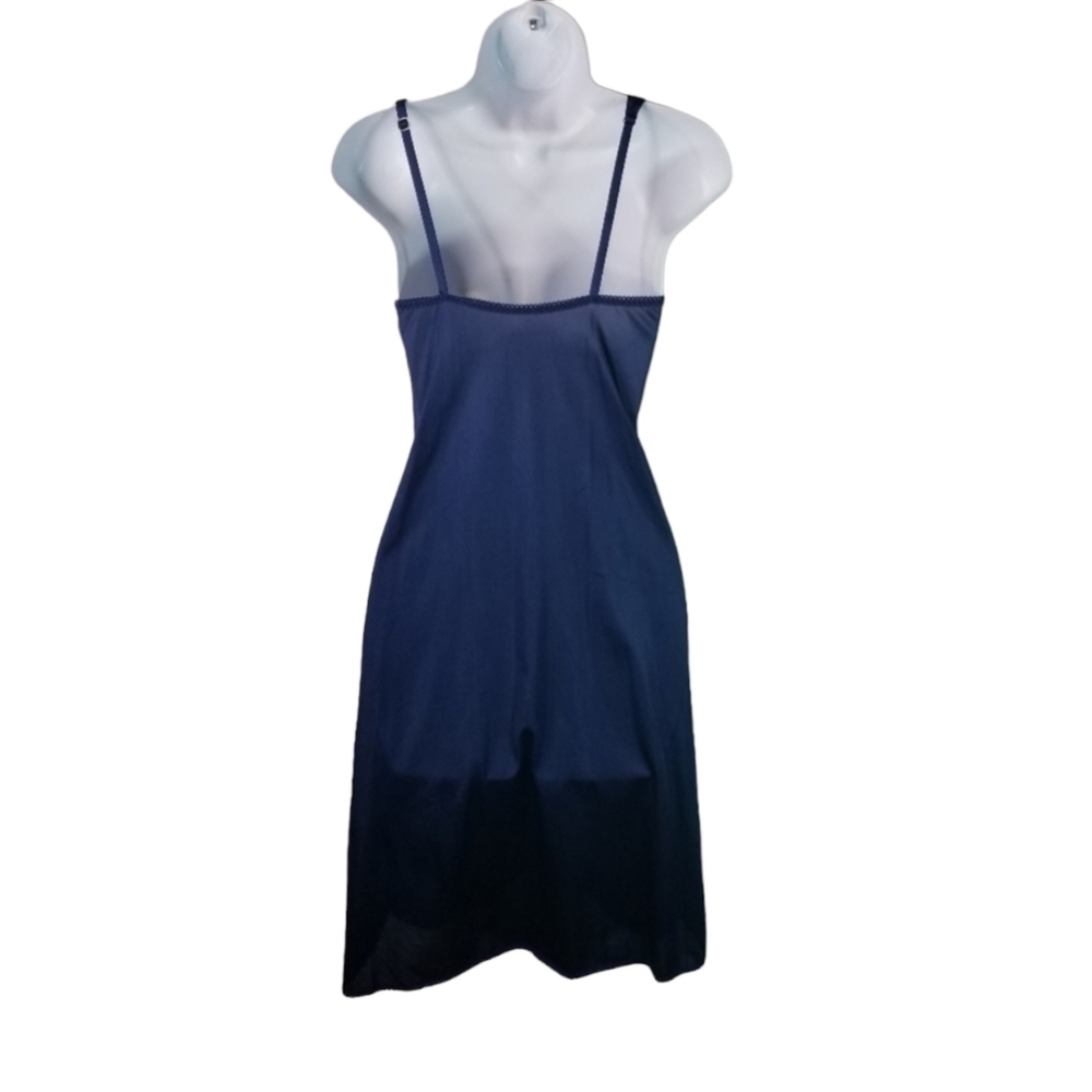 Vtg 70s angela by bestform blue lace slip dress lingerie - Picture 3 of 7